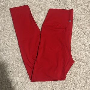 Red Lululemon leggings